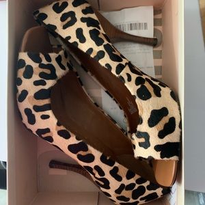 BCBG Peep Toe Leopard Heels Size 9